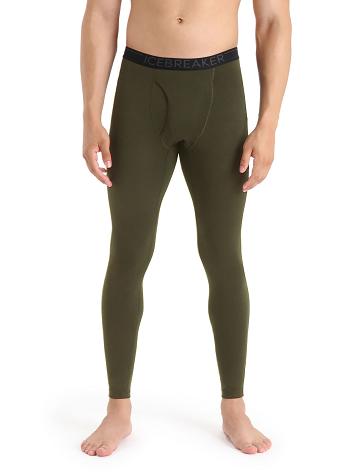 Leggings Icebreaker Merino 200 Oasis with Fly Homme Vert Olive | FR 1131EBCX